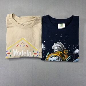 Lot of 2 Mens Modelo Espiritu Luchador & Karani-Art Oaxaca Mexico Graphic Tees M